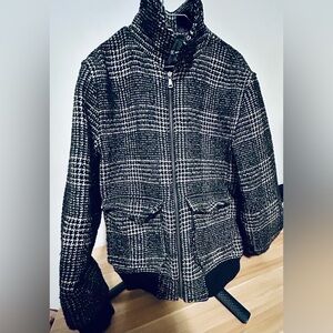 INC International Concepts Black and White Puffer Jacket
